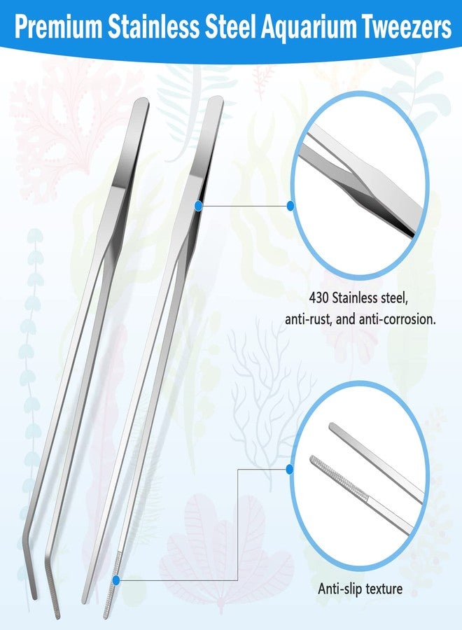 Liveek 5 in 1 Aquarium Coral Feeder Kit, Luxiv 2 Pcs 60ml and 30ml Aquatic Reef Feeding Dropper with 10in Extender Pipe, 2 Pcs Stainless Steel Straight and Curved Aquarium Tweezers for Feeding Tong (Silver) - Image 4